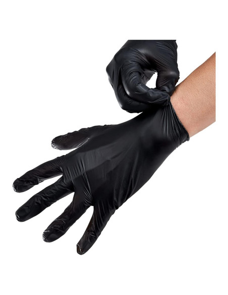 Guantes de Vinilo Sintético Karat Azul y Negro - 1000 Pzas