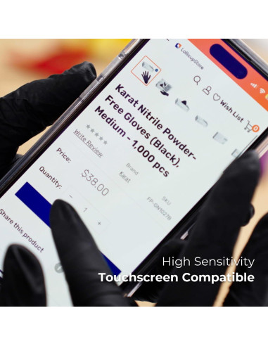 Guantes de Vinilo Sintético Karat Azul y Negro - 1000 Pzas