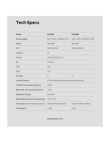 Kit de Luz LED Godox SL60II-D con Softbox y Control Remoto