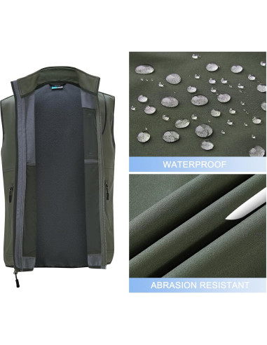 Chaleco de golf Willit para hombre, softshell verde XXL