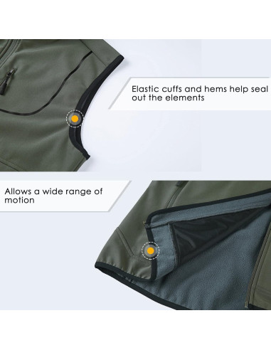 Chaleco de golf Willit para hombre, softshell verde XXL