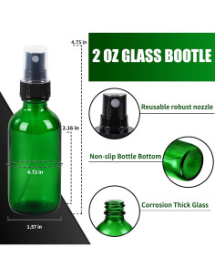 Botellas de Spray de Vidrio 28ml SprayDroplet Verde 48pcs 2