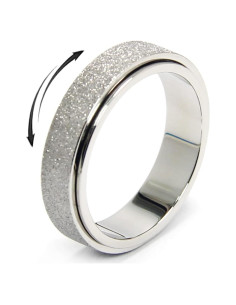 Anillo de Ansiedad AmorArtSky Unisex Acero Inoxidable 6MM