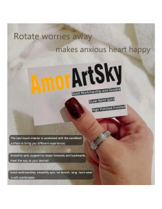 Anillo de Ansiedad AmorArtSky Unisex Acero Inoxidable 6MM 2