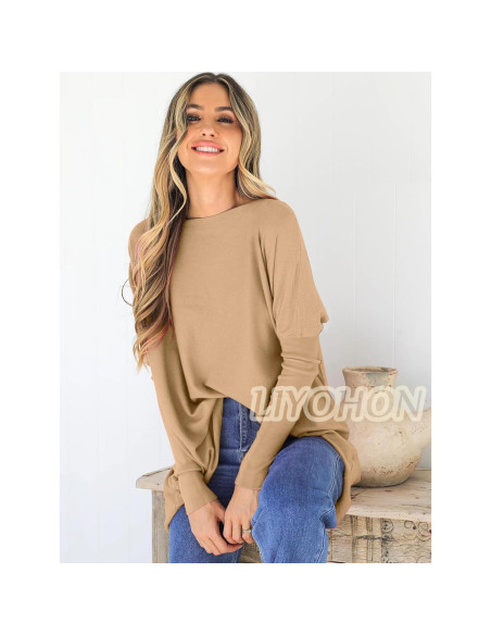 Camiseta Oversized LIYOHON para Mujeres, Túnica Casual