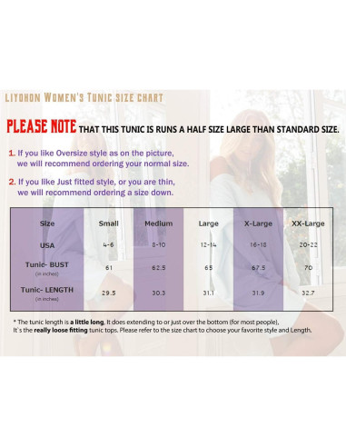 Camiseta Oversized LIYOHON para Mujeres, Túnica Casual