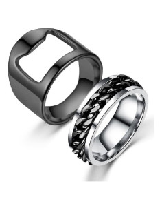 Juego de 2 Anillos Abrebotellas SHANHU Acero Inoxidable