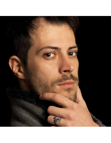 Anillo de Llave Mecánico Hombre Acero Inoxidable Negro 24mm