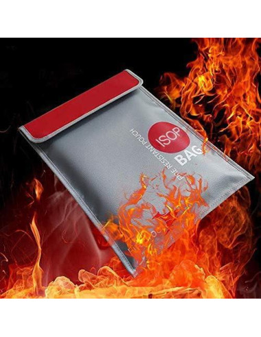 Bolsa Documentos a Prueba de Fuego ISOP 38x28cm Impermeable