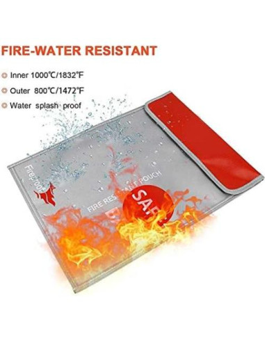 Bolsa Documentos a Prueba de Fuego ISOP 38x28cm Impermeable
