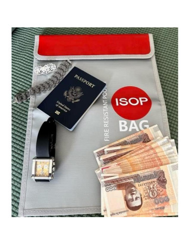 Bolsa Documentos a Prueba de Fuego ISOP 38x28cm Impermeable
