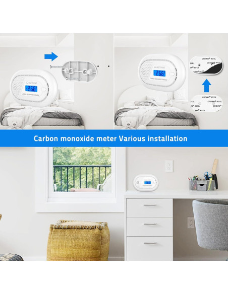 Detector de Monóxido de Carbono Runidur CO11 LCD 10 Años 2 Pzas