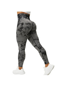 Leggings Sin Costuras VOYJOY para Mujeres Cintura Alta Gris