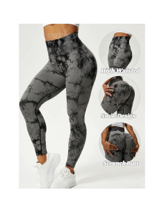 Leggings Sin Costuras VOYJOY para Mujeres Cintura Alta Gris 2