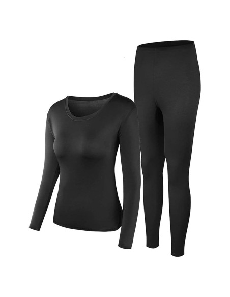 Conjunto Ropa Interior Térmica PISIQI Mujeres Talla Grande Negro