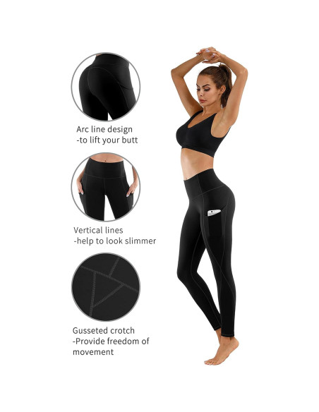 Leggings de Yoga PHISOCKAT 2024 Cintura Alta con Bolsillos