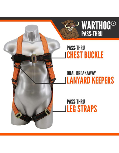 Arnés de Seguridad Warthog Malta Dynamics, Hebillas Ajustables