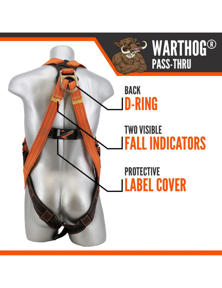 Arnés de Seguridad Warthog Malta Dynamics, Hebillas Ajustables