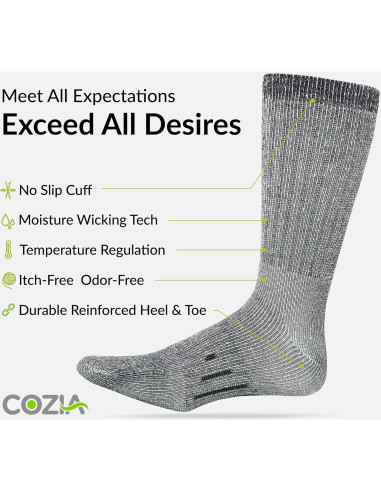 Calcetines de Invierno Cozia de Lana Merino Térmicos 3 Pares