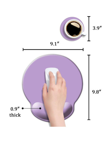 Almohadilla Ergonómica para Ratón DOOKE Púrpura Clavo 24.89x23.11cm