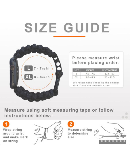 Banda de Reloj Paracord 20mm Savior Survival Gear - Unisex