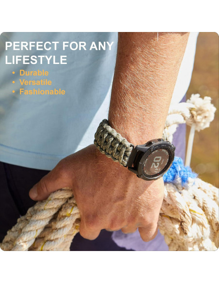 Banda de Reloj Paracord 20mm Savior Survival Gear - Unisex
