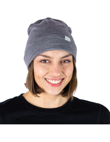 Gorro de lana merino unisex - Gris melange - Talla grande