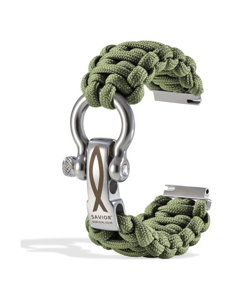 Banda de Reloj Paracord 20mm Savior Survival Gear - Verde