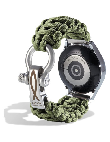 Banda de Reloj Paracord 20mm Savior Survival Gear - Verde