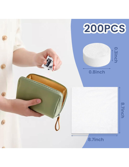 Toallas Comprimidas BigOtters 200PCS Algodón Viaje