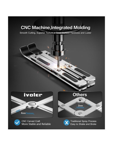 Soporte para Laptop iVoler Ajustable en 6 Alturas Plata