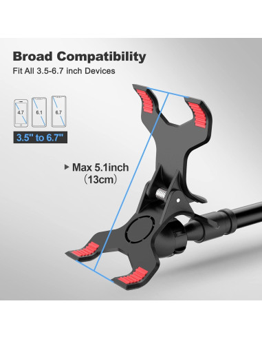 Soporte Gooseneck VIVI MAO 80 cm para Teléfono Móvil Negro