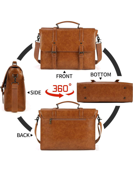 Bolsa Mensajera Lubardy 15.6" Impermeable Cuero Vintage