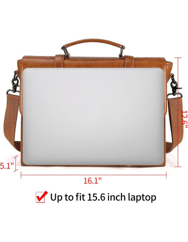 Bolsa Mensajera Lubardy 15.6" Impermeable Cuero Vintage