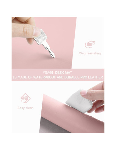 Alfombrilla de Escritorio Antideslizante YSAGi Rosa 60x35 cm
