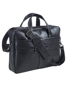 Bolsa Mensajera de Cuero Seyfocnia para Laptop 15.6"