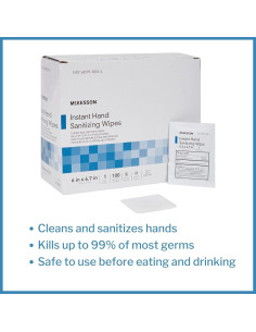 Toallitas Desinfectantes McKesson 100 Unidades con Aloe y Vitamina E 2