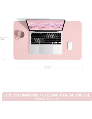 Alfombrilla de Escritorio Antideslizante YSAGi Rosa 60x35 cm