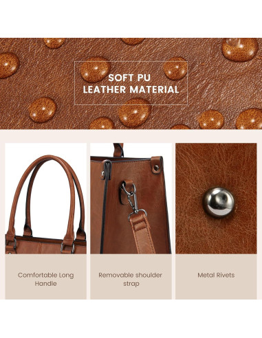 Bolsa Tote LOVEVOOK para Laptop 15.6" Marrón Oscuro