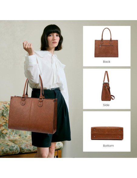 Bolsa Tote LOVEVOOK para Laptop 15.6" Marrón Oscuro