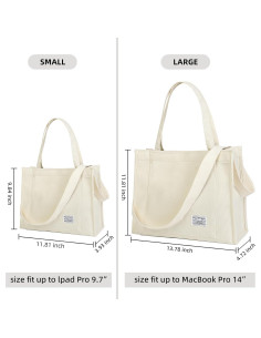 Bolso Tote Valleycomfy Corduroy Grande Beige 35x30x12 cm 2