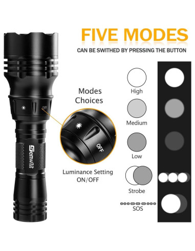 Linterna de Buceo Genwiss GN-T41 2000 Lúmenes Impermeable