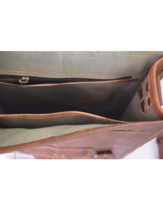 Bolso de cuero mensajero Komal para tablet 27.9 cm Marrón 2