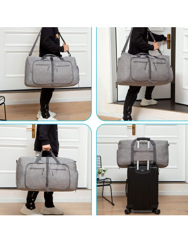 Bolsa de viaje Vomgomfom 65L Plegable con Compartimento