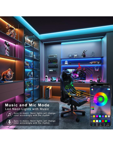 Tira LED RGB 30,48m Ledagic con control remoto y APP