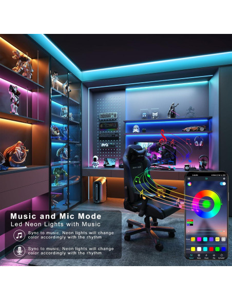 Tira LED RGB 30,48m Ledagic con control remoto y APP