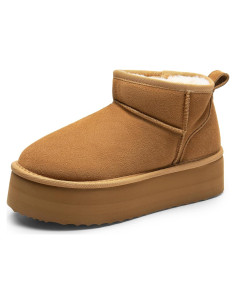 Botas de Nieve DREAM PAIRS Mini Plataforma Castaño 5cm