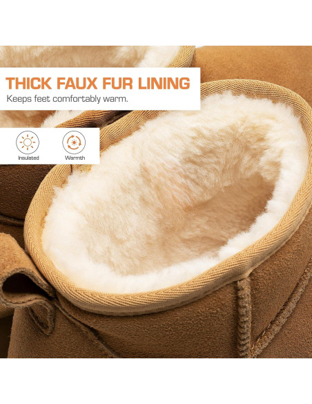 Botas de Nieve DREAM PAIRS Mini Plataforma Castaño 5cm