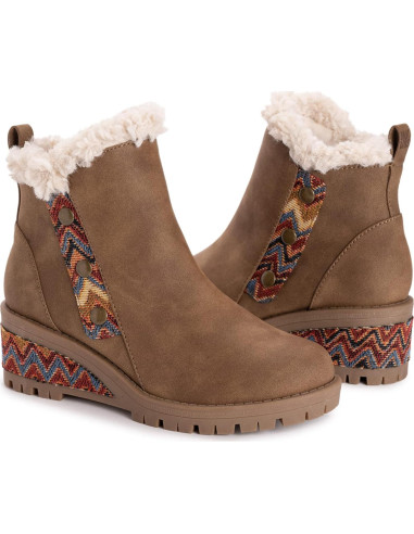 Botas de Cuña Halden MUK LUKS para Mujeres - Marrón 11