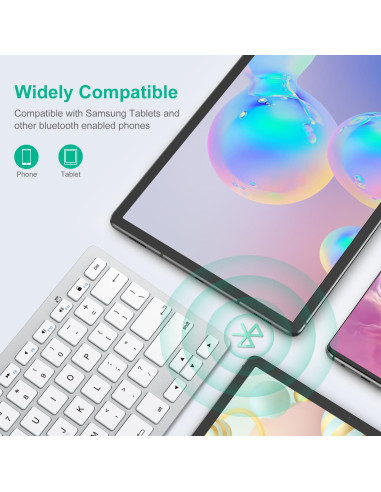 Teclado Bluetooth SPARIN para Samsung Galaxy Tab A9+ Gris